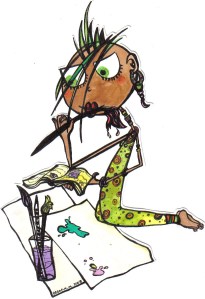 ilustración tinta artista africana