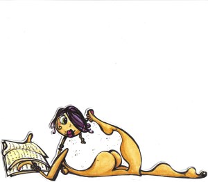 ilustración bgoph, mujercitas de papel, tinta