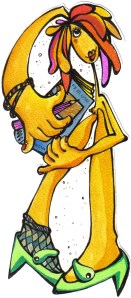 Ilustración enredada con un libro, tinta papel