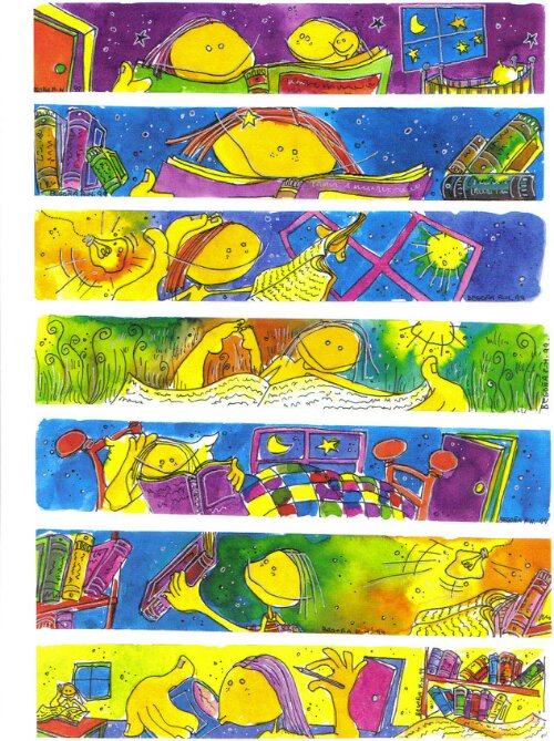 Bgoph, Marcapáginas, ilustraciones, dibujos. Acuarela