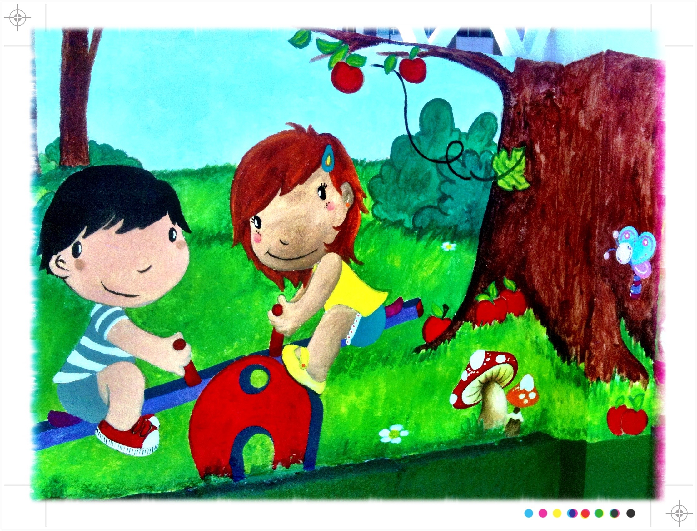 pintura mural, escuela infantil pitufos, vigo, galicia, begoña pérez-herrera moreno, bgophycolorincolorado.jpg