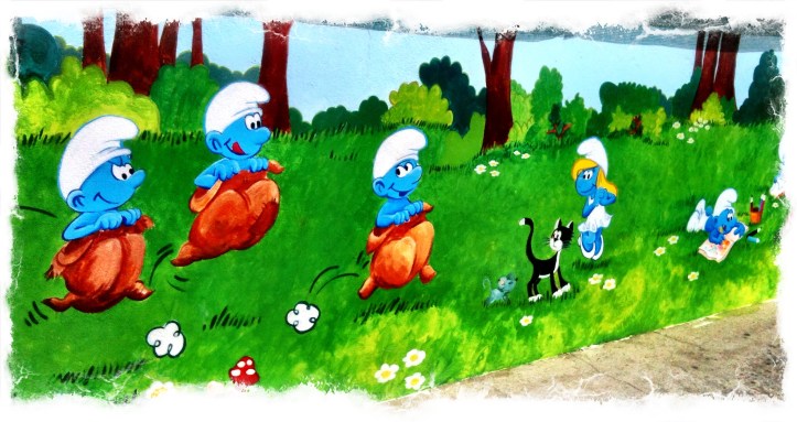 Pitufos, Pintura Mural