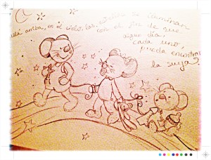 boceto para pintura mural, dormitorio infantil, vigo, begoña pérez-herrera moreno