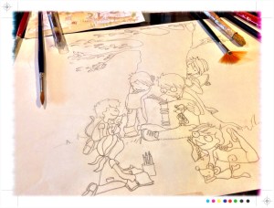 ilustración, boceto para Pintura Mural, vigo, Begoña pérez-herrera moreno, 