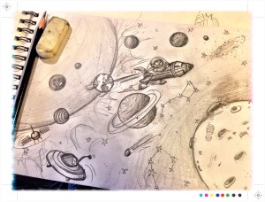 Ilustración, Proyecto Pintura Mural "El Espacio" Begoña Pérez-Herrera Moreno