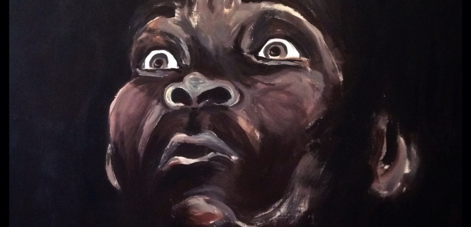 "Miedo" Acrílico sobre lienzo, 100x0`70 m, Sebastiao Salgado. Begoña Pérez-Herrera Moreno, 1994. Vigo,Pontevedra