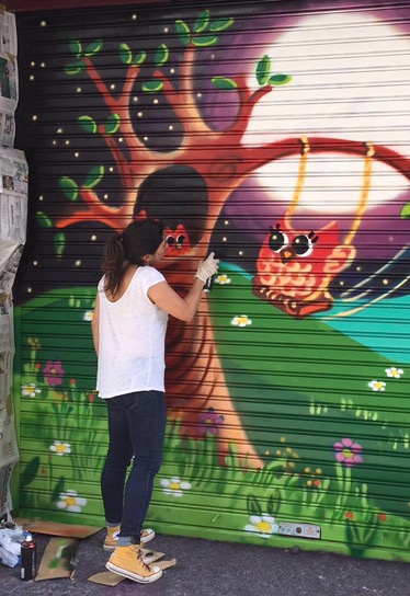 graffiti Verja principal EEI.VilaLaura,Vigo. www.bgophycolorincolorado.com