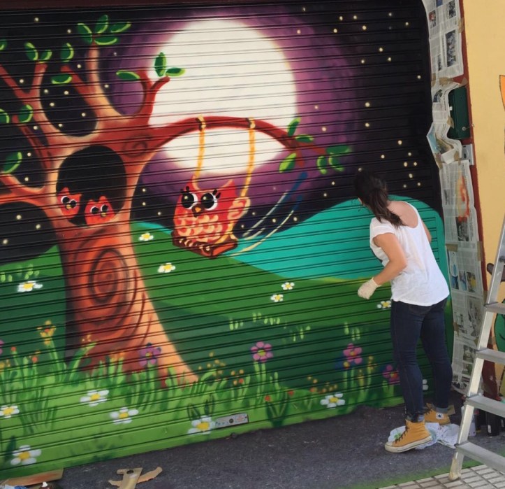 graffiti Verja principal EEI.VilaLaura,Vigo. www.bgophycolorincolorado.com