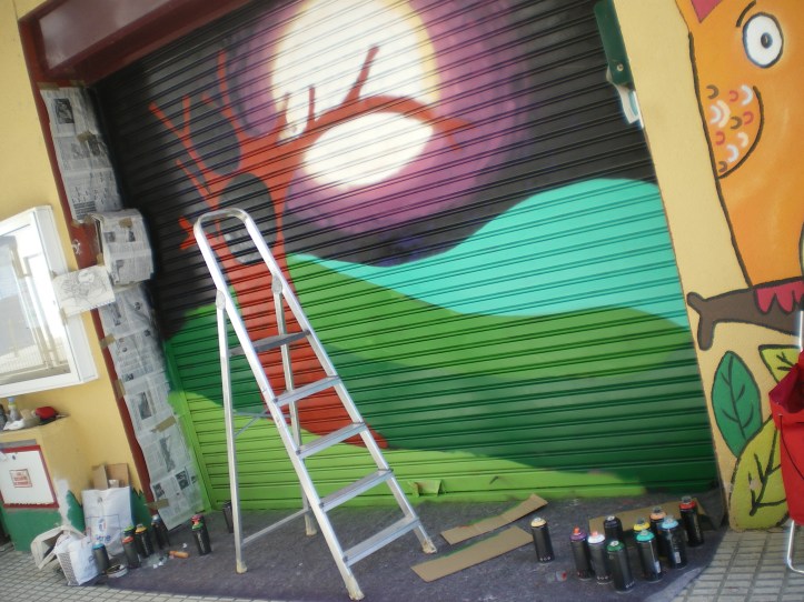 graffiti Verja principal EEI.VilaLaura,Vigo. www.bgophycolorincolorado.com